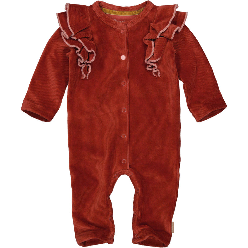 Meisjes Playsuit MARLY NBW21 van Quapi Newborn in de kleur Red Warm  in maat 68.