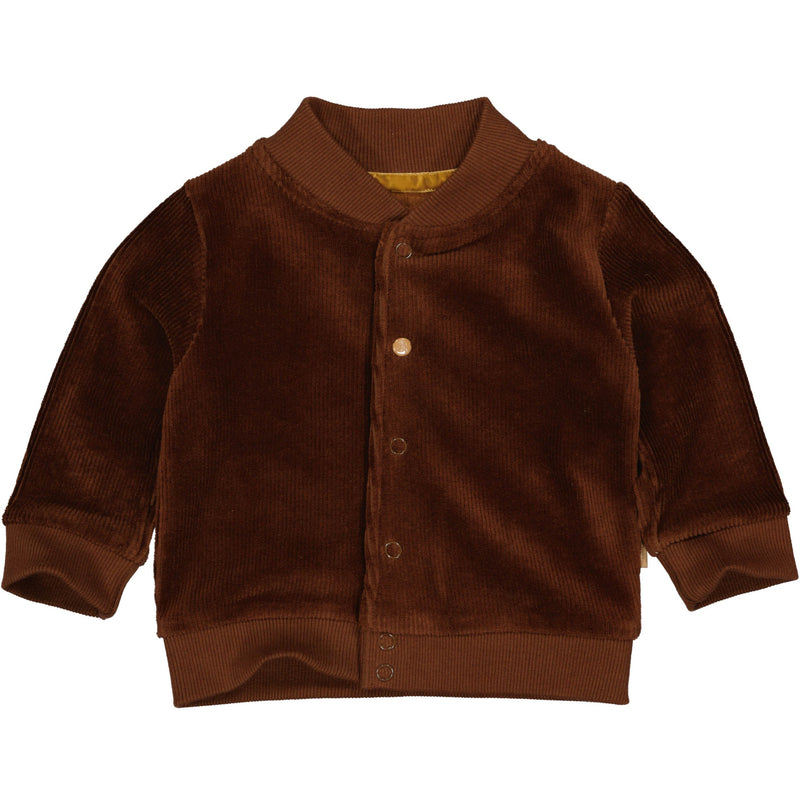 Jongens Cardigan MARNIX NBW21 van Quapi Newborn in de kleur Brown Choco in maat 68.