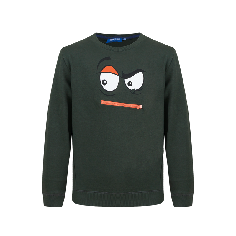 Someone Sweater Long Sleeves Someone Dark Green