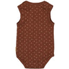 Meisjes Bodysuit MAUD NBW21 van Quapi Newborn in de kleur AOP Brown Choco Dot in maat 68.