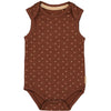 Meisjes Bodysuit MAUD NBW21 van Quapi Newborn in de kleur AOP Brown Choco Dot in maat 68.