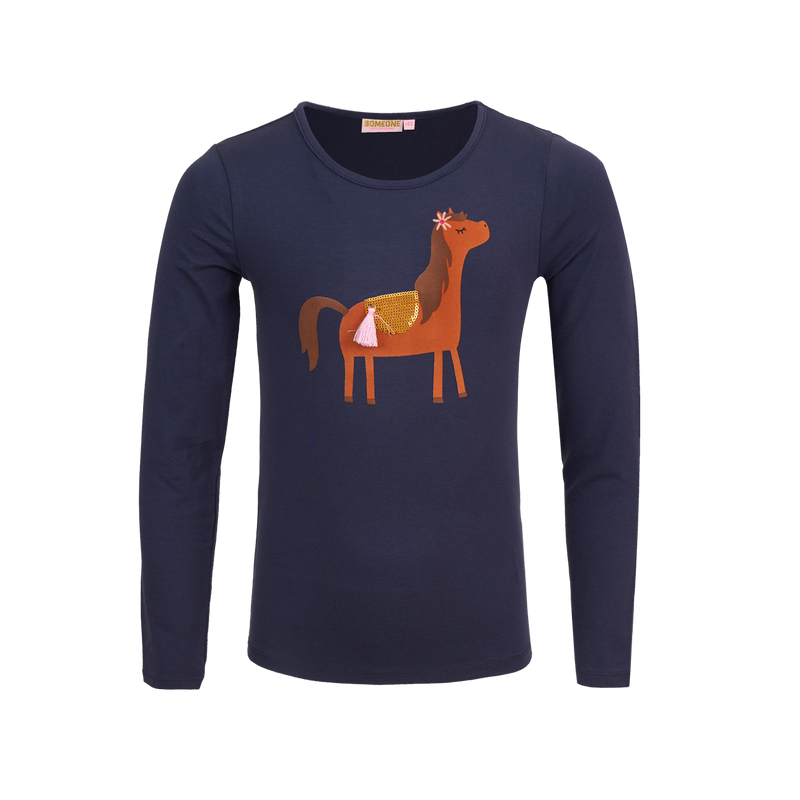 Someone T-Shirt Long Sleeves Someone Navy