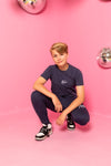 Malelions Malelions Junior Double Signature T-Shirt Navy/White