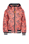Meisjes Bizz Zomerjas met capuchon AOP multi Animal  van NoNo in de kleur Pink Coral in maat 146, 152.