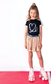Meisjes Kiss Twistable ss shirt love me van NoNo in de kleur Navy Blazer in maat 146, 152.