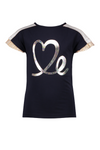 Meisjes Kiss Twistable ss shirt love me van NoNo in de kleur Navy Blazer in maat 146, 152.