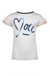 Meisjes Kiss Twistable ss shirt love me van NoNo in de kleur Navy Blazer in maat 146, 152.