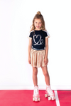 Meisjes Nikky pleated skirt branded waistband van NoNo in de kleur Soft Copper in maat 146, 152.
