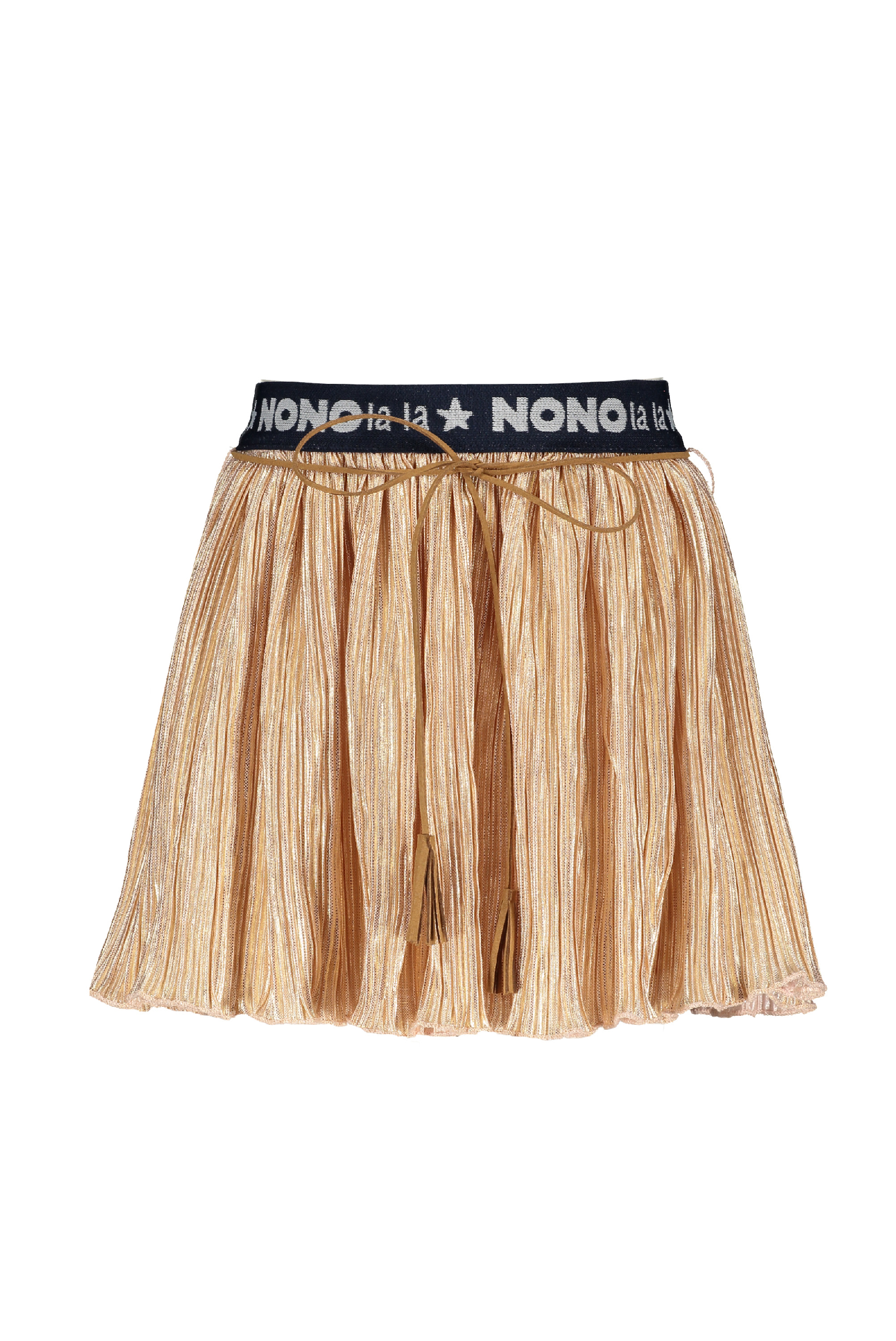 Meisjes Nikky pleated skirt branded waistband van NoNo in de kleur Soft Copper in maat 146, 152.