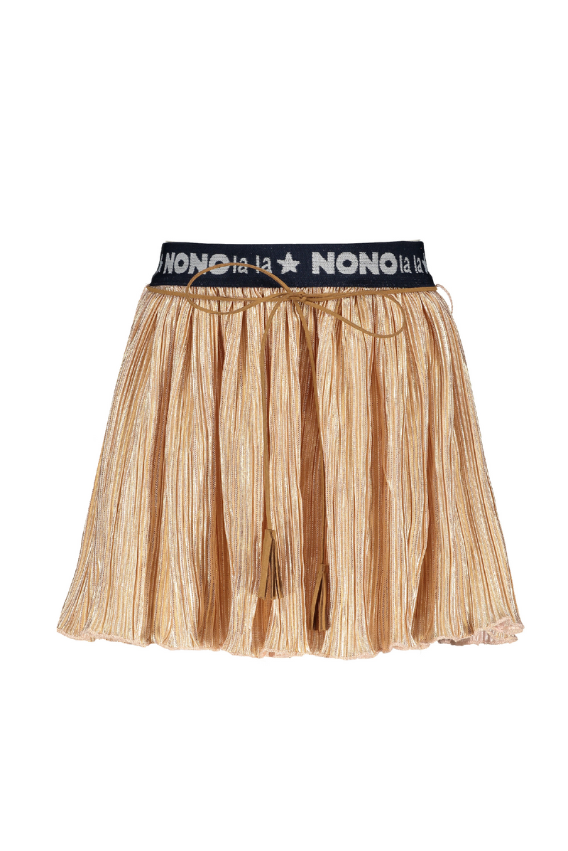 Meisjes Nikky pleated skirt branded waistband van NoNo in de kleur Soft Copper in maat 146, 152.