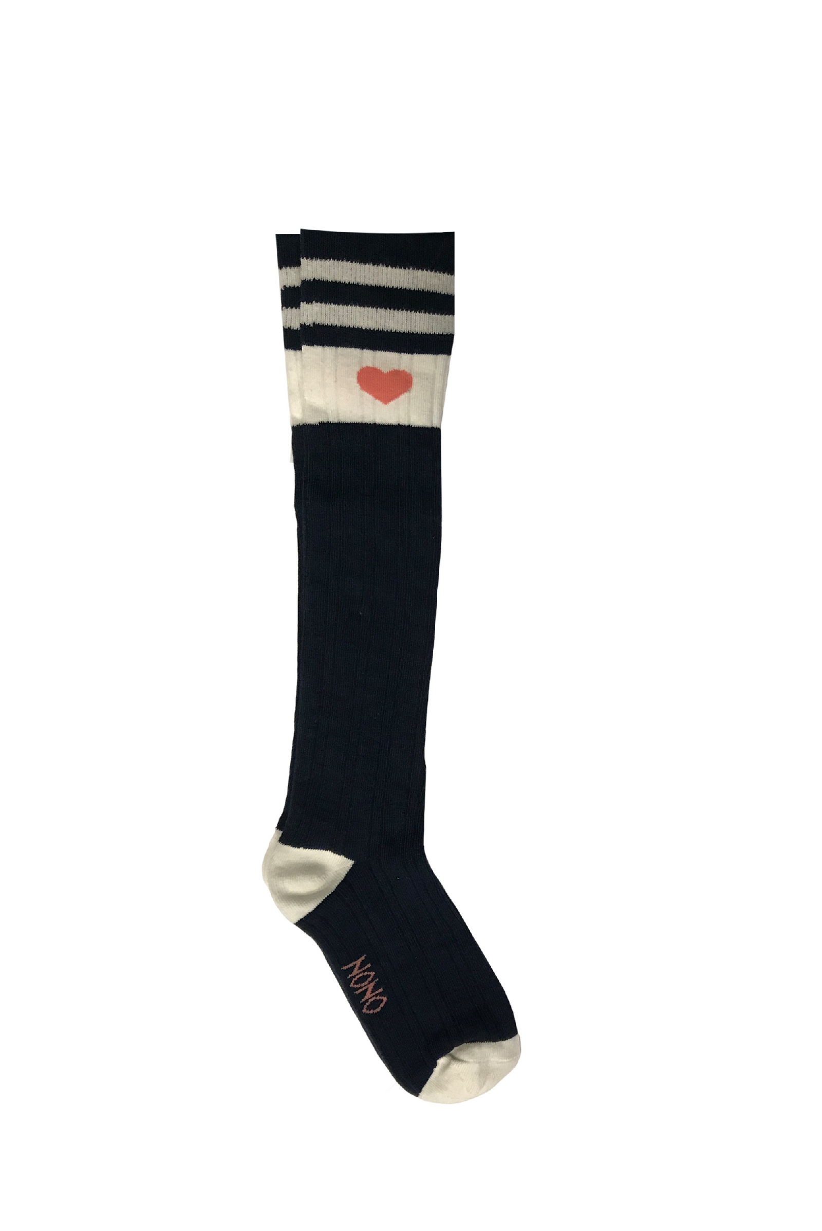 NoNo Runner ribknit sock stripes heart