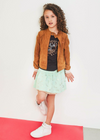 Meisjes Kamsi ss shirt Tres Cool print van NoNo in de kleur Nearly Black in maat 146, 152.