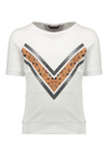Meisjes Kamou half sleeve/cut-out shirt van NoNo in de kleur Pink Coral in maat 146, 152.