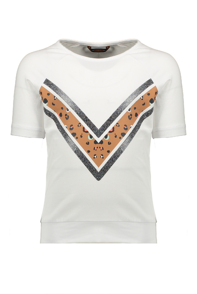 Meisjes Kamou half sleeve/cut-out shirt van NoNo in de kleur Pink Coral in maat 146, 152.