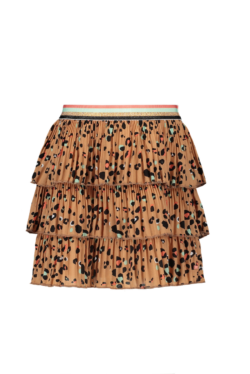 Meisjes Nik B 3 layered skirt van NoNo in de kleur Hazelnut in maat 146, 152.