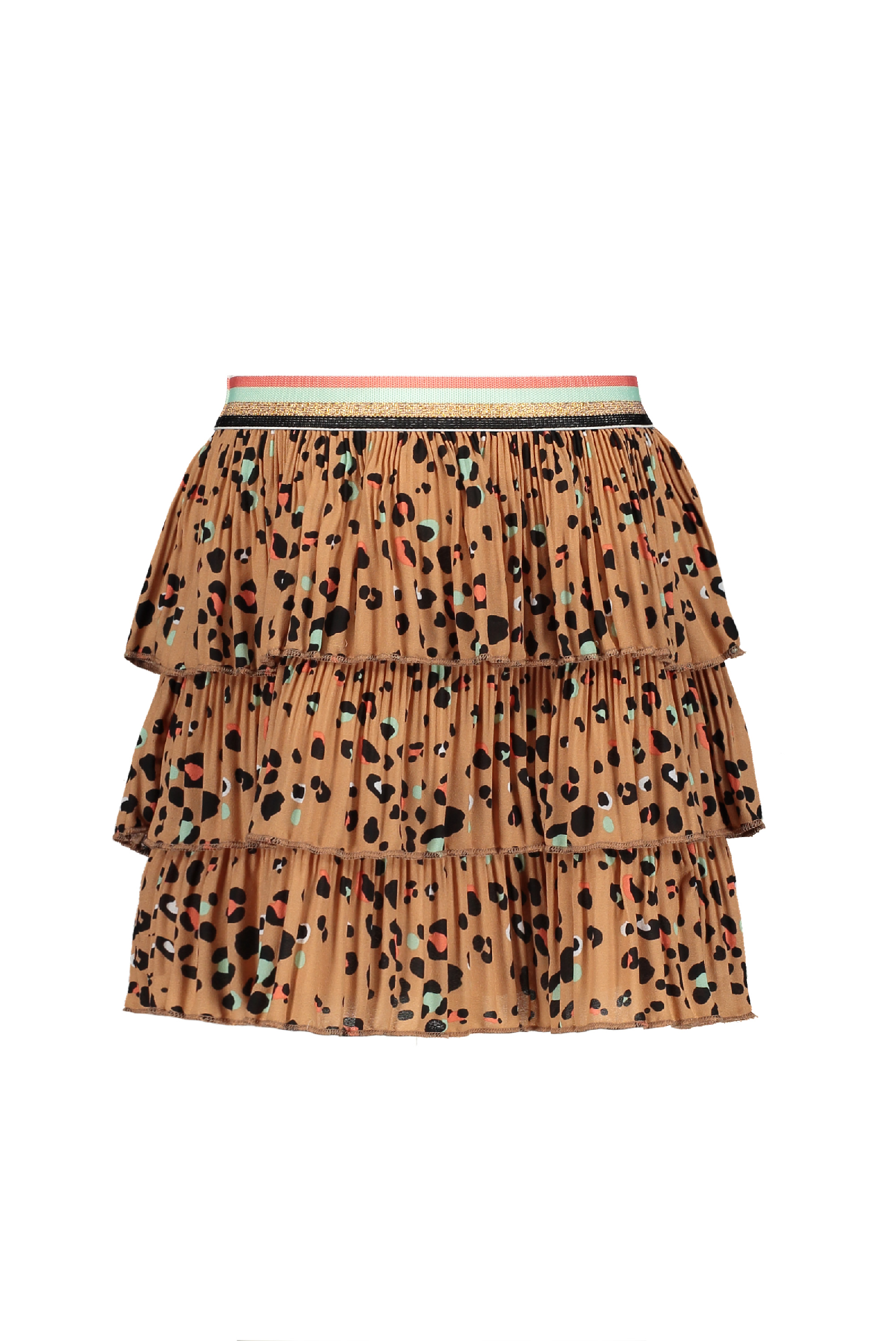 Meisjes Nik B 3 layered skirt van NoNo in de kleur Hazelnut in maat 146, 152.