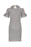 Meisjes Minol Striped cold shldr dress with clock sleeves van NoNo in de kleur Nearly Black in maat 146, 152.