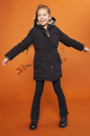 Meisjes Brenda Hooded parka van NoNo in de kleur Zwart in maat 146/152.