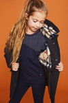 Meisjes Brenda Hooded parka van NoNo in de kleur Zwart in maat 146/152.