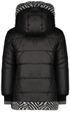 Meisjes Bria Reversible long jacket zigzag fur with hood van NoNo in de kleur Zwart in maat 116.