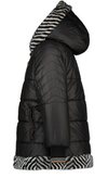 Meisjes Bria Reversible long jacket zigzag fur with hood van NoNo in de kleur Zwart in maat 116.