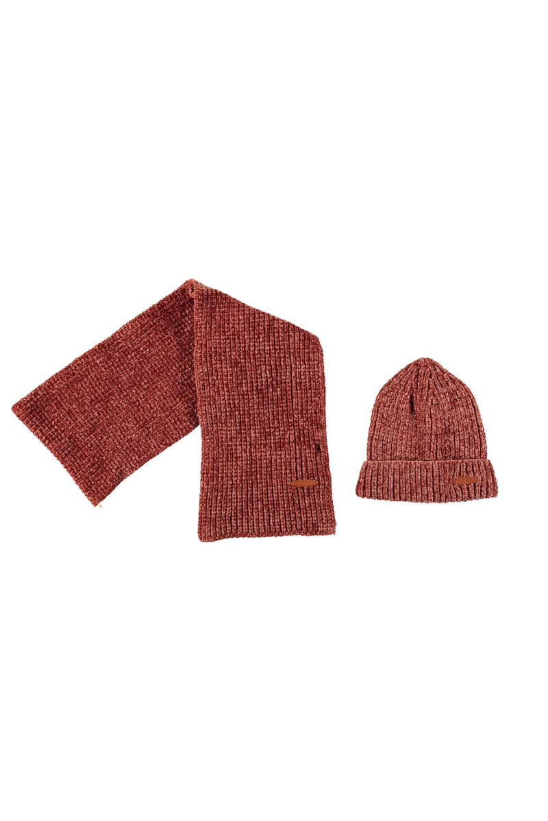 Meisjes Nono winterset Scarf + Beanie van NoNo in de kleur Geel in maat 134/164.