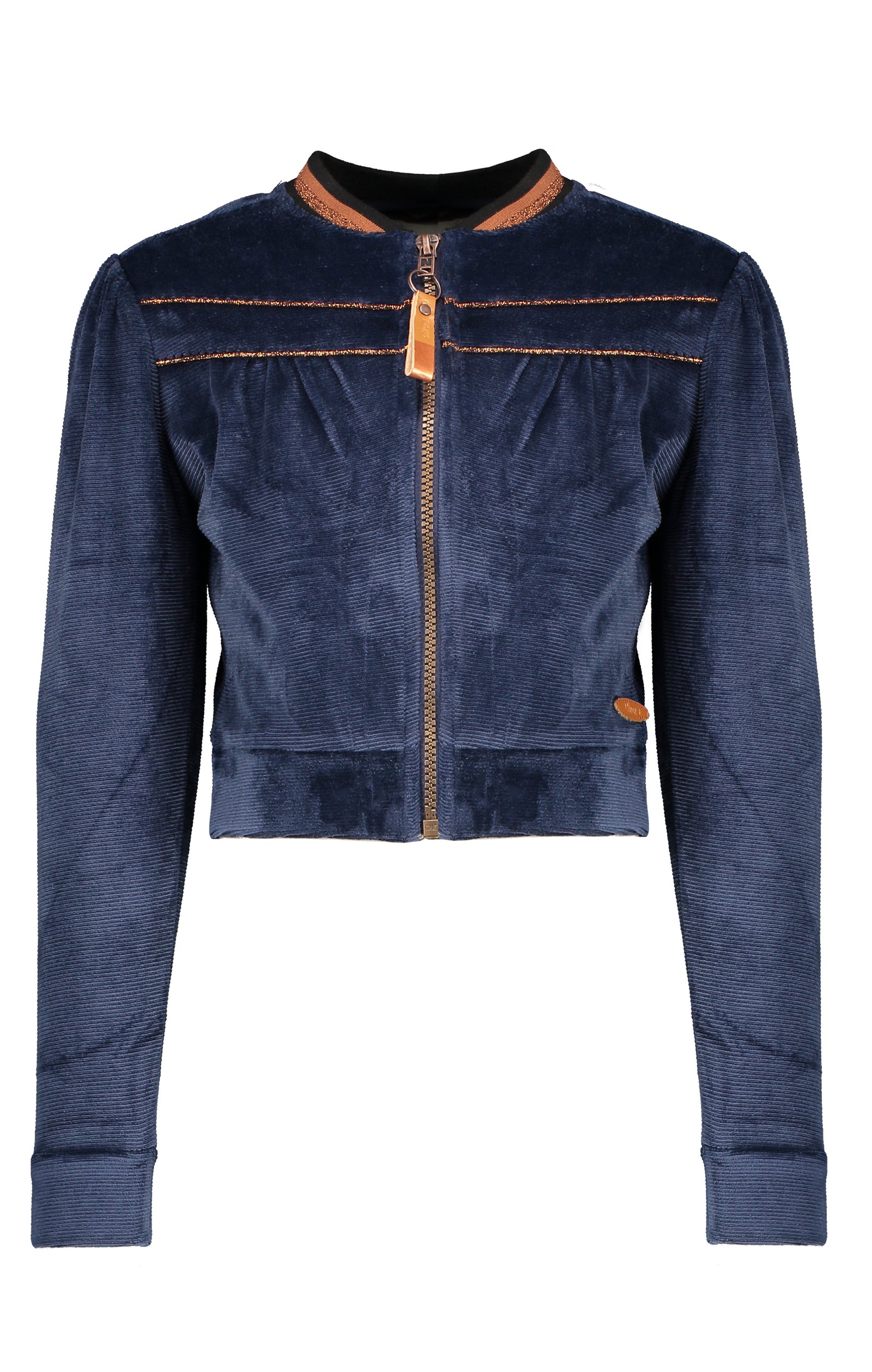 NoNo Denia rib velours cardigan with zipper