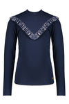 NoNo Kola turtle neck tshirt with fancy V shape ruffle at chest