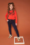 NoNo Secler sweat pants with rib waistband+ piping at front yoke