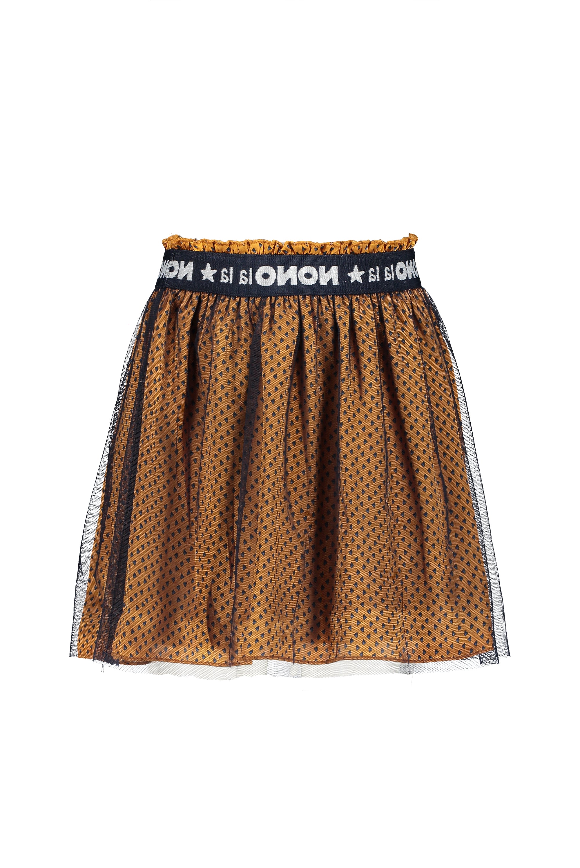 NoNo Nola short triangle aop skirt with mesh layer