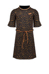 NoNo Meta dress with flared 1/2 sleeves AOP+braided belt
