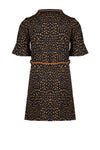 NoNo Meta dress with flared 1/2 sleeves AOP+braided belt