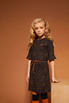 NoNo Meta dress with flared 1/2 sleeves AOP+braided belt