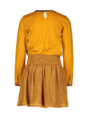 NoNo Mik dress with V at front and triangle satin skirt