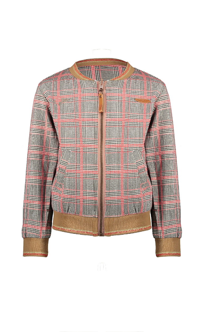 NoNo Donna Reversible cardigan check sweat vs animal aop