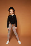 NoNo KanaB tshirt with fancy ruffle at neck and sleeveopening+ piping at chest