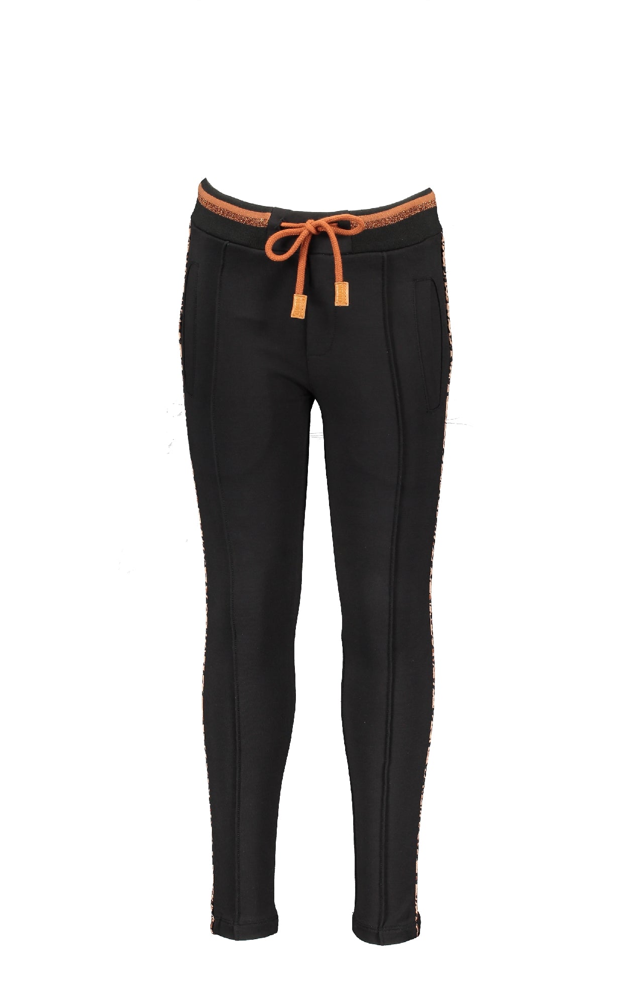 NoNo SeclerB sweat pants with leopard piping at side seams