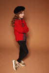 NoNo SeclerB sweat pants with leopard piping at side seams