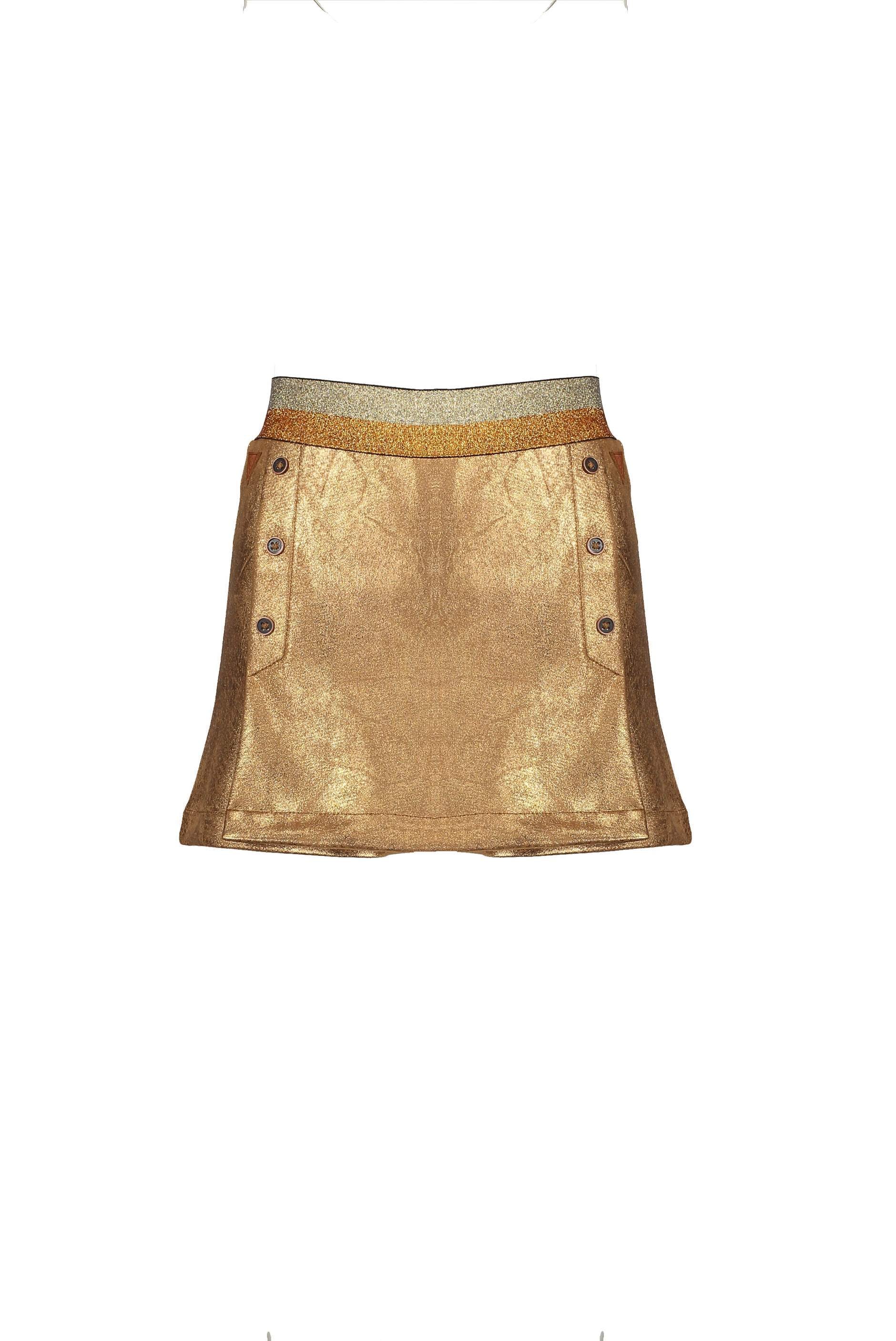 Meisjes Nadine suede skirt/short with elastic band van NoNo in de kleur Cinnamon in maat 146/152.