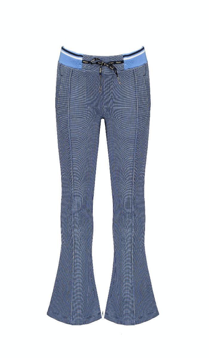 NoNo Sahara flared pants in Gingham AOP check
