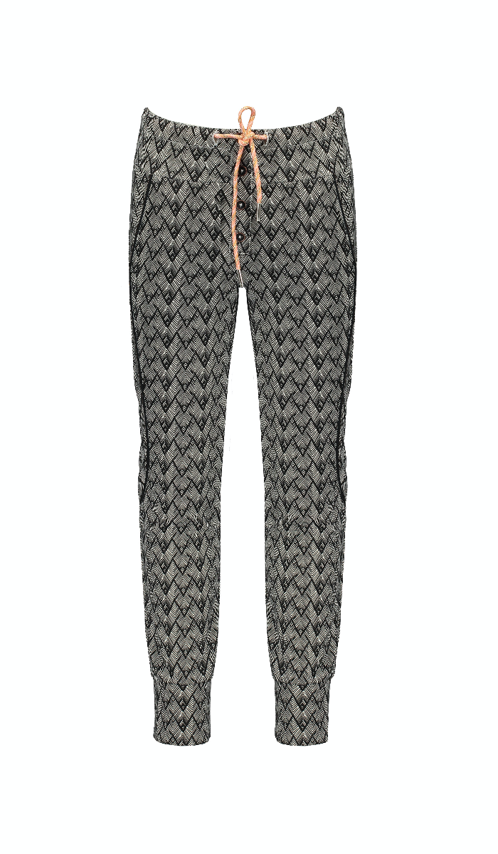 NoNo Soso fancy sweat pants in African Aop with piping detail