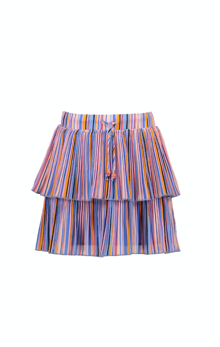 NoNo Nikkie 2 layered short skirt in Bright Stripes