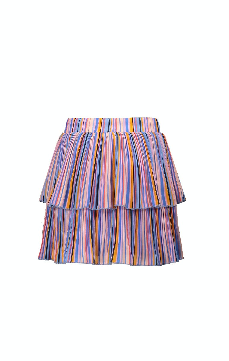 NoNo Nikkie 2 layered short skirt in Bright Stripes