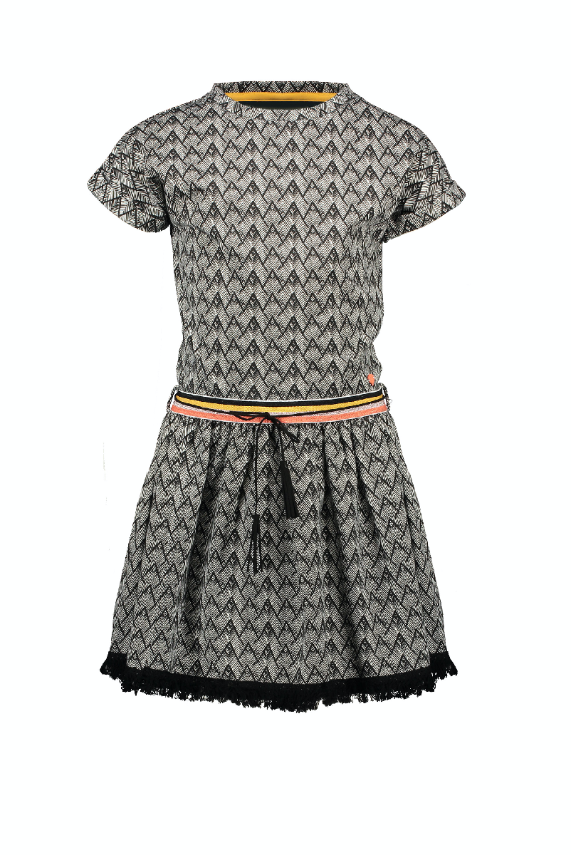 NoNo Mai ss sweat dress in African AOP with fringes at hem
