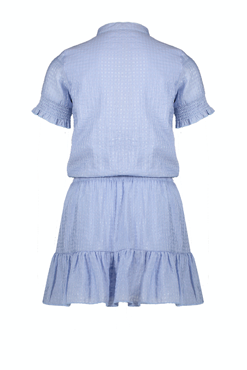 NoNo Miro half sleeve dress in shiny voile with fancy round surfers cord
