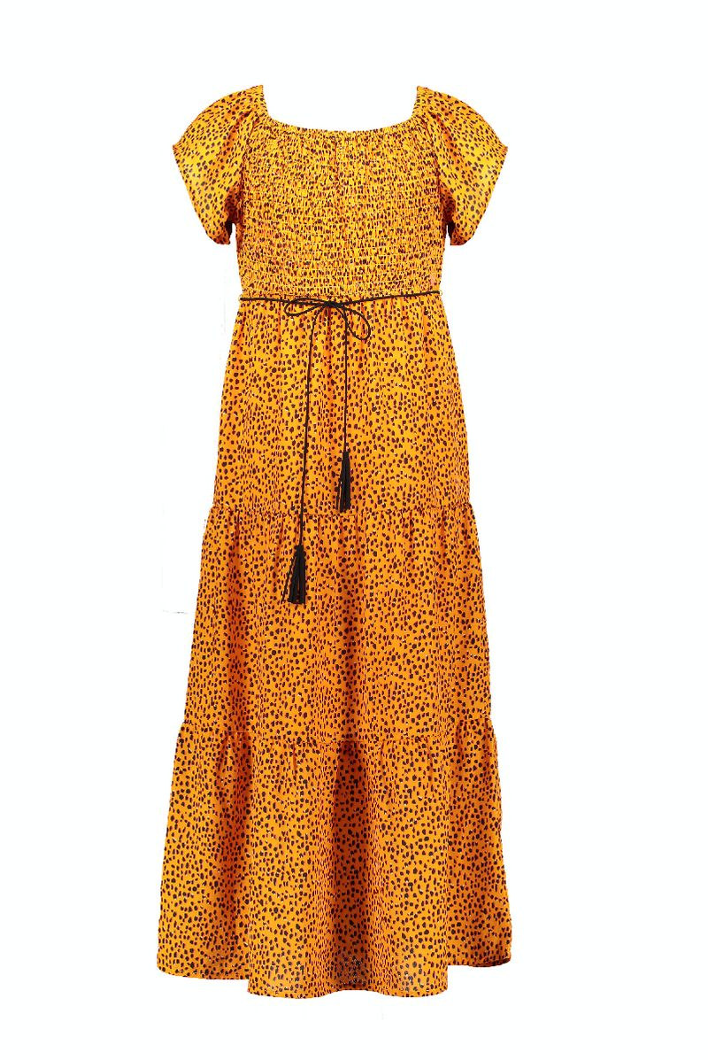NoNo Malia ss maxi dress in Pebblestone aop