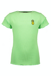 NoNo Kiki ssl rib jersey basic with ruffled edges at sleeve and hem
