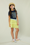NoNo NikkiB 2 layered plisse skirt in Toucan AOP