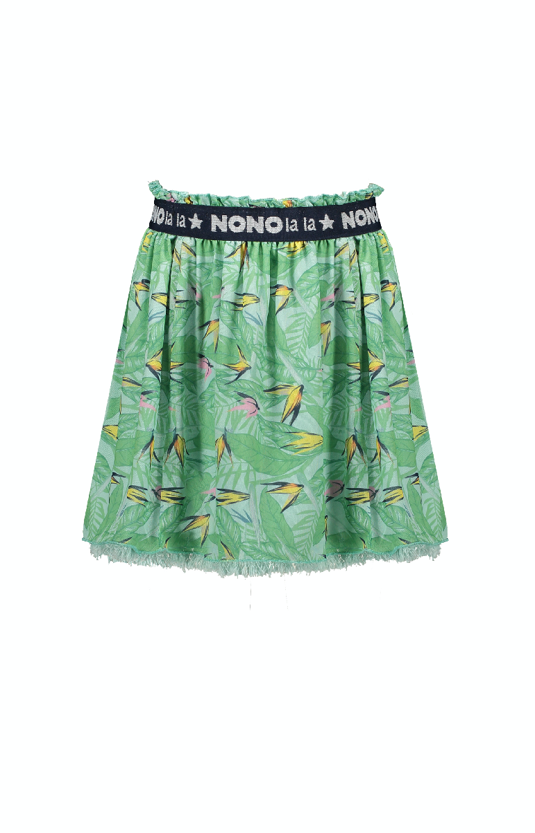 NoNo Nele reversible skirt Parrot leaves on mesh