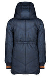 Meisjes Becky long hooded jacket van NoNo in de kleur Navy Blazer in maat 146-152.